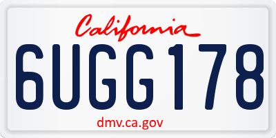 CA license plate 6UGG178