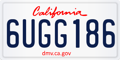CA license plate 6UGG186