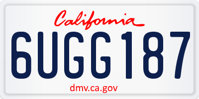 CA license plate 6UGG187