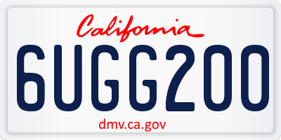 CA license plate 6UGG200