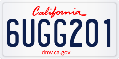 CA license plate 6UGG201