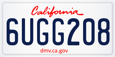 CA license plate 6UGG208