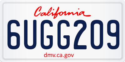 CA license plate 6UGG209