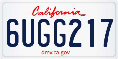CA license plate 6UGG217