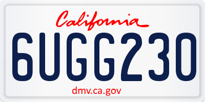 CA license plate 6UGG230