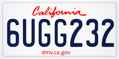 CA license plate 6UGG232