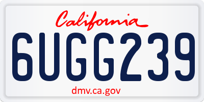 CA license plate 6UGG239