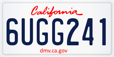 CA license plate 6UGG241