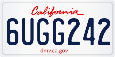 CA license plate 6UGG242