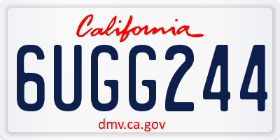 CA license plate 6UGG244
