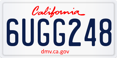 CA license plate 6UGG248