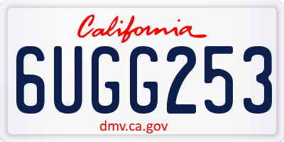 CA license plate 6UGG253