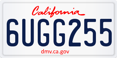 CA license plate 6UGG255