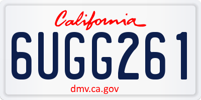CA license plate 6UGG261