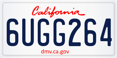 CA license plate 6UGG264