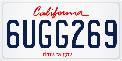 CA license plate 6UGG269