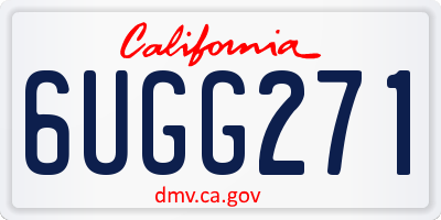 CA license plate 6UGG271