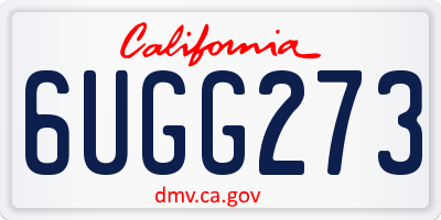 CA license plate 6UGG273
