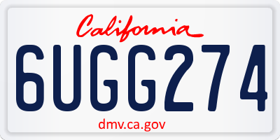 CA license plate 6UGG274