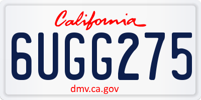 CA license plate 6UGG275