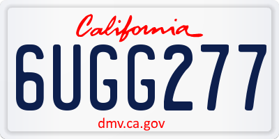 CA license plate 6UGG277