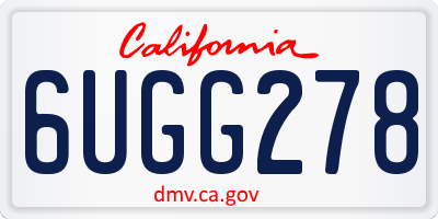 CA license plate 6UGG278