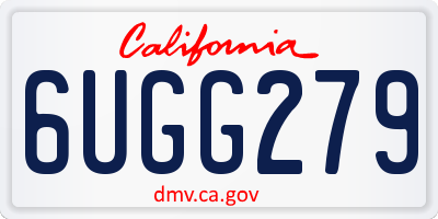 CA license plate 6UGG279