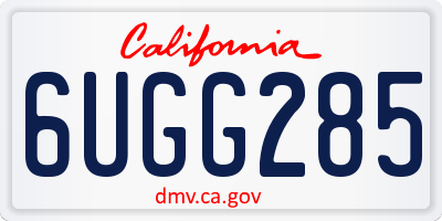 CA license plate 6UGG285