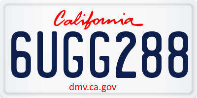 CA license plate 6UGG288