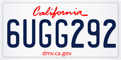 CA license plate 6UGG292