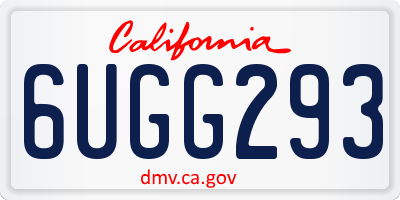 CA license plate 6UGG293