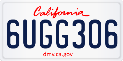 CA license plate 6UGG306