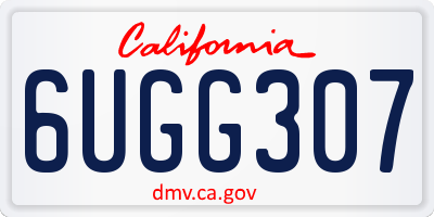 CA license plate 6UGG307