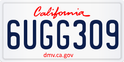 CA license plate 6UGG309