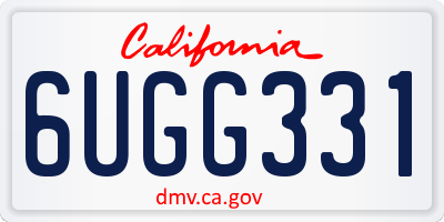 CA license plate 6UGG331