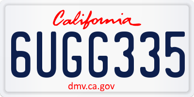 CA license plate 6UGG335