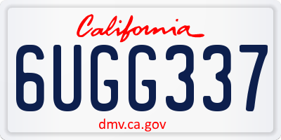 CA license plate 6UGG337