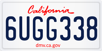 CA license plate 6UGG338