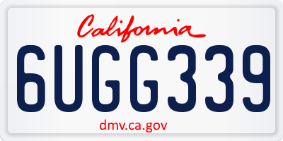 CA license plate 6UGG339