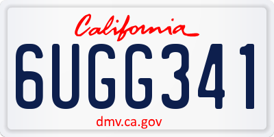 CA license plate 6UGG341