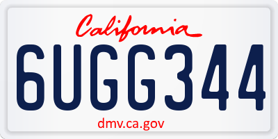 CA license plate 6UGG344