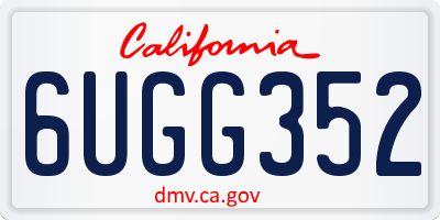 CA license plate 6UGG352