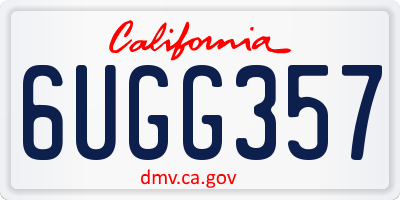 CA license plate 6UGG357