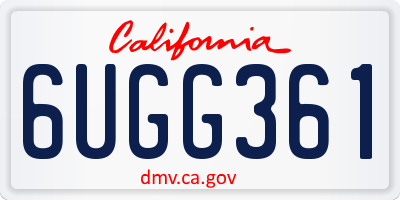 CA license plate 6UGG361