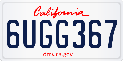 CA license plate 6UGG367