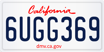 CA license plate 6UGG369