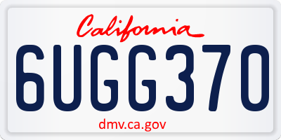 CA license plate 6UGG370