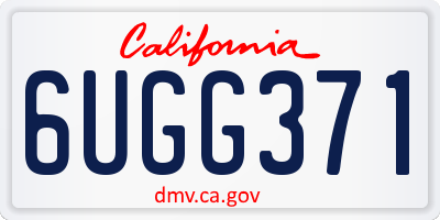 CA license plate 6UGG371