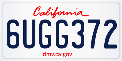 CA license plate 6UGG372