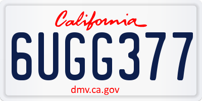 CA license plate 6UGG377